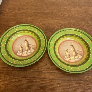 Katherine’s Collection Decorative Bunny Plates Set of 2 – Easter Spring Home Dec